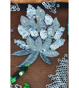 Bronx and Banco Zinna Embroidered Gown Navy Multi Size M/AU 10 for rent on The Volte - image 4