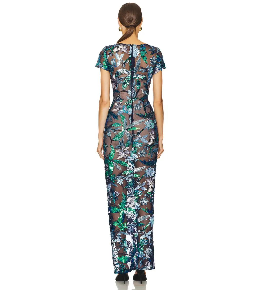 Bronx and Banco Zinna Embroidered Gown Navy Multi Size M/AU 10 for rent on The Volte - main image
