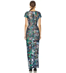 Bronx and Banco Zinna Embroidered Gown Navy Multi Size M/AU 10 for rent on The Volte - image 3