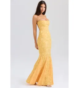 House of CB Joan Lace Up Back Maxi Dress Apricot Size XS/AU 6 for rent on The Volte - image 2