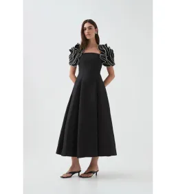 Aje Twyla Midi Dress Black Size 12 for rent on The Volte - image 1