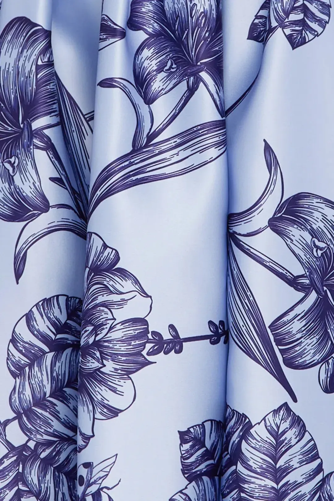 Leo Lin Norine Bustier Midi Dress Harmony Print in Hyacinth Size AU 6 for rent on The Volte - main image