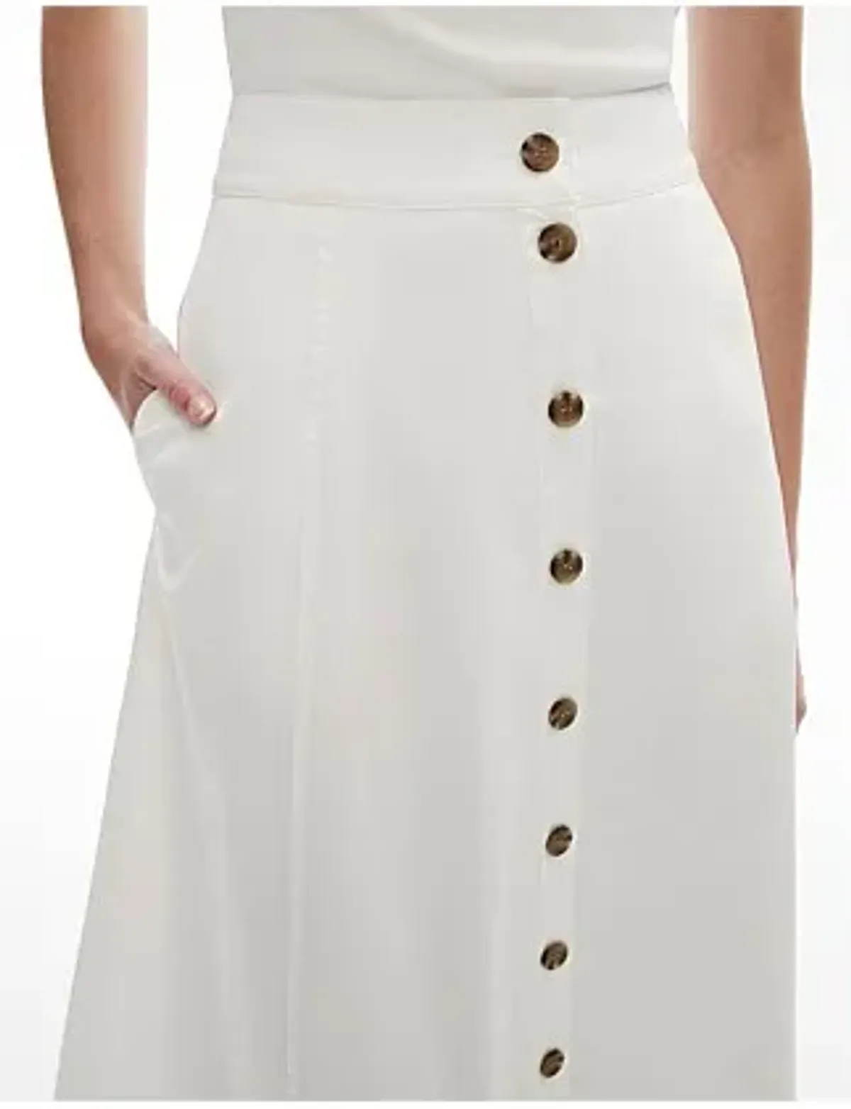 Witchery Cotton Poplin Skirt White Size 12 - Image 3
