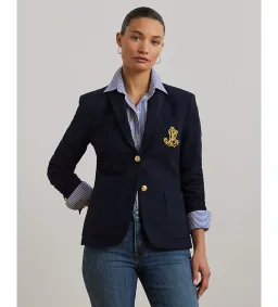 Polo Ralph Lauren Navy Knit Cotton Blazer Size US 12 / AU 16 for rent on The Volte - image 1