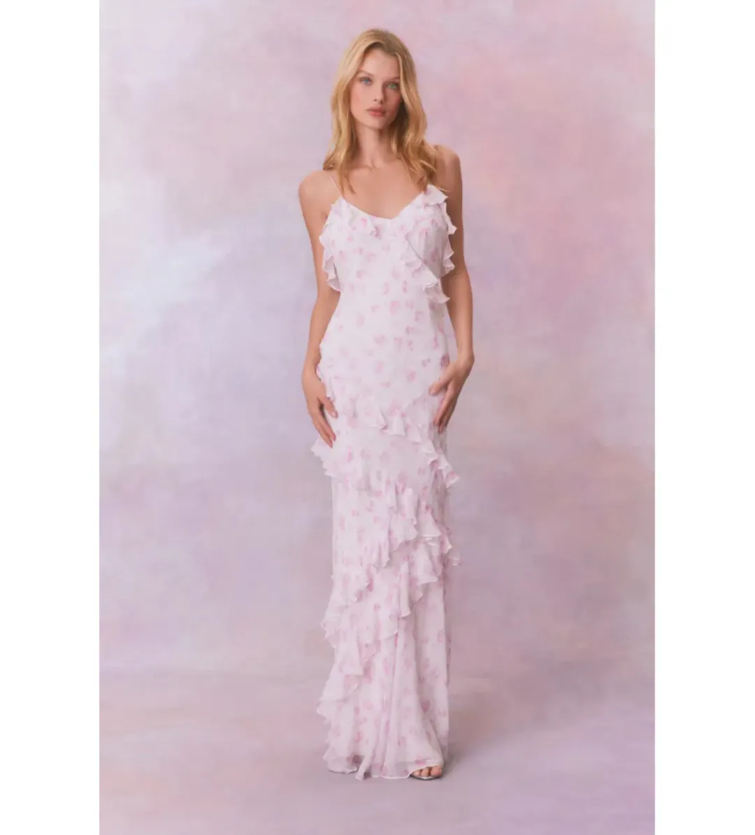 LoveShackFancy Sterling Dusk Rialto Maxi Dress White Size 2 / AU 6 for rent on The Volte - main image