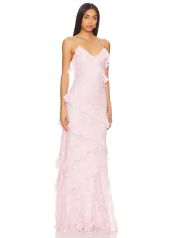 LoveShackFancy Rialto Maxi Dress Rose Latte Pink Size 6 for rent on The Volte - image 2