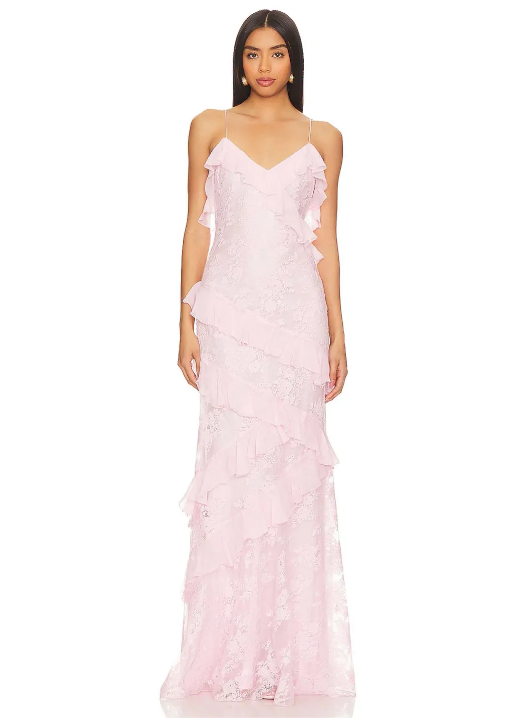 LoveShackFancy Rialto Maxi Dress Rose Latte Pink Size 6 for rent on The Volte - main image