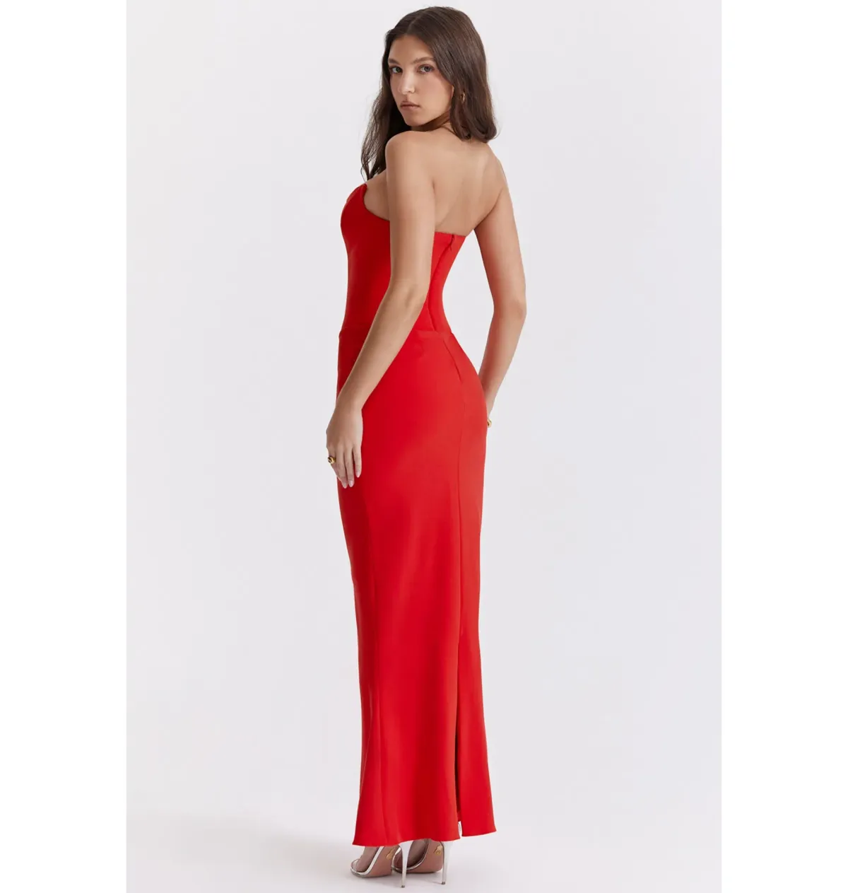 House of CB Tamara Strapless Maxi Dress Cherry Red Size M / AU 10 - Image 7