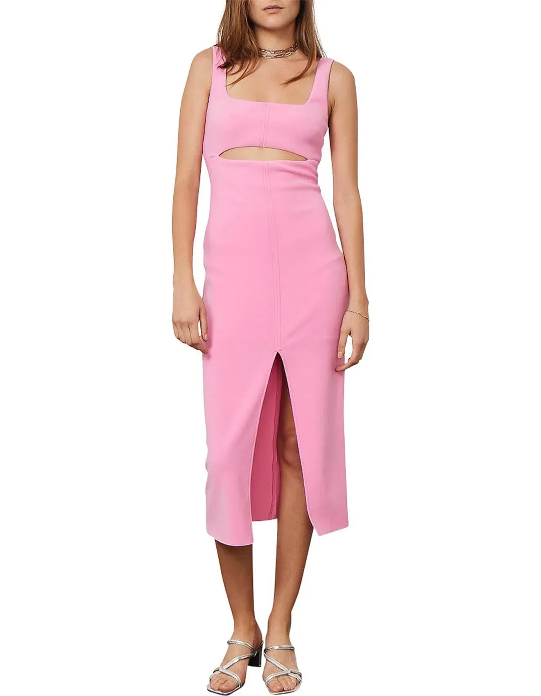 Bec & Bridge Margaux Mouth Midi Dress Pink Size 14 for rent on The Volte - main image