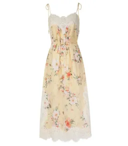 Zimmermann Everley Lace Trim Slip Dress in Yellow Watercolour Floral Size 3 / AU 14 for rent on The Volte - image 3