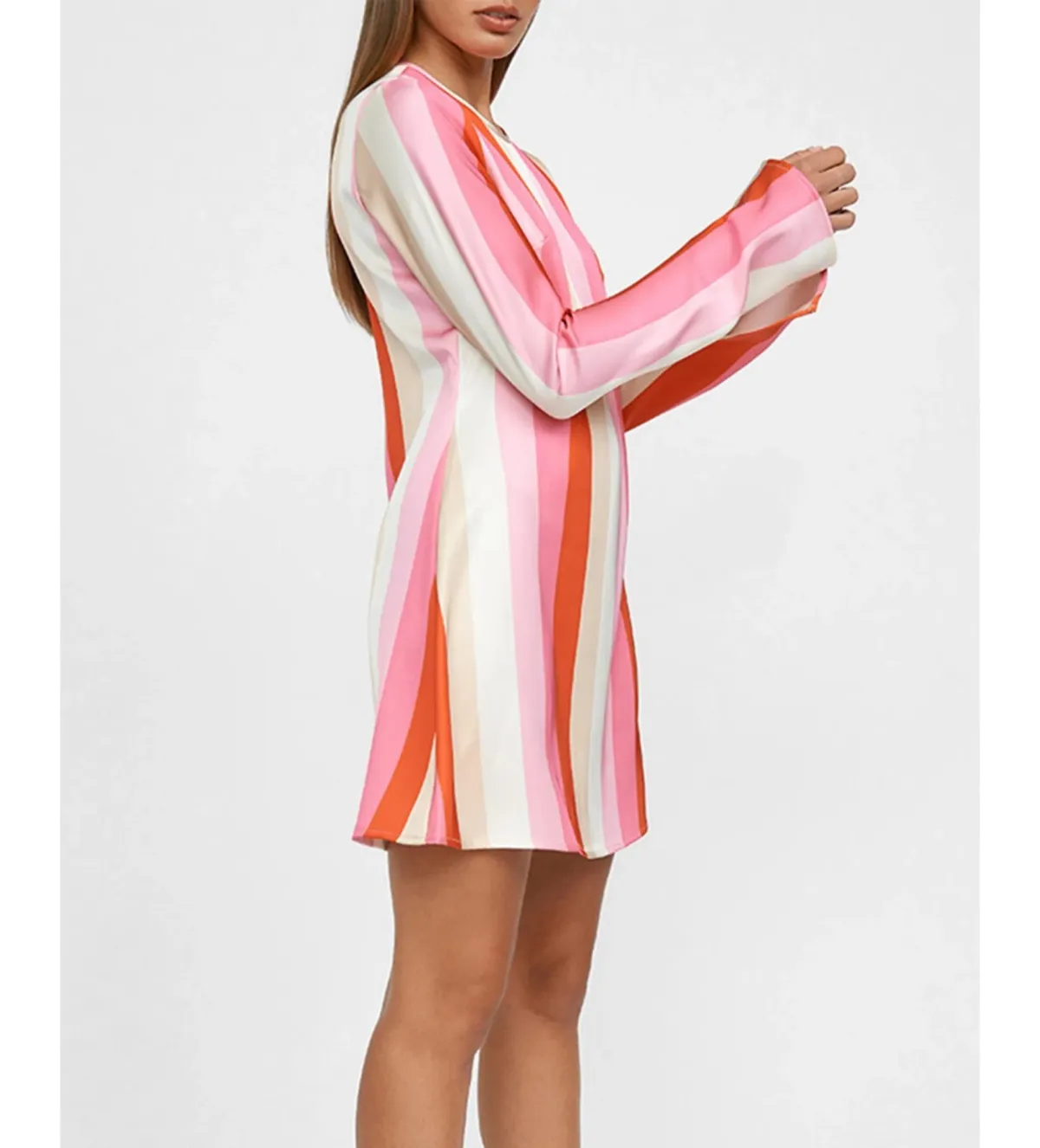 By Johnny Multi Stripe Shift Mini Dress in Multi Size 8 - Image 2