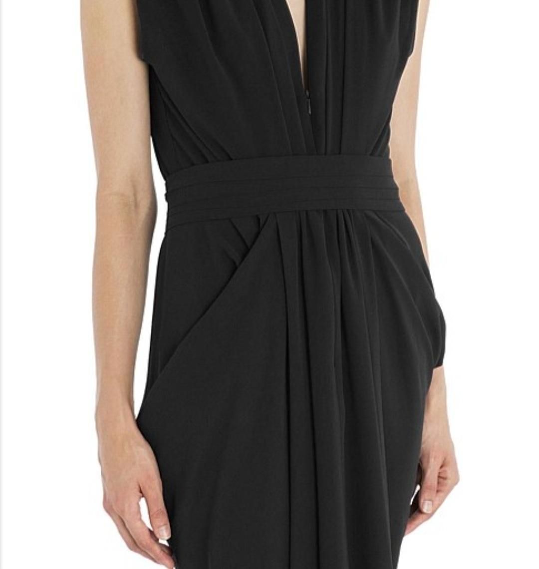 Carla Zampatti Waterfall Dress Black Size 12 for rent on The Volte - main image
