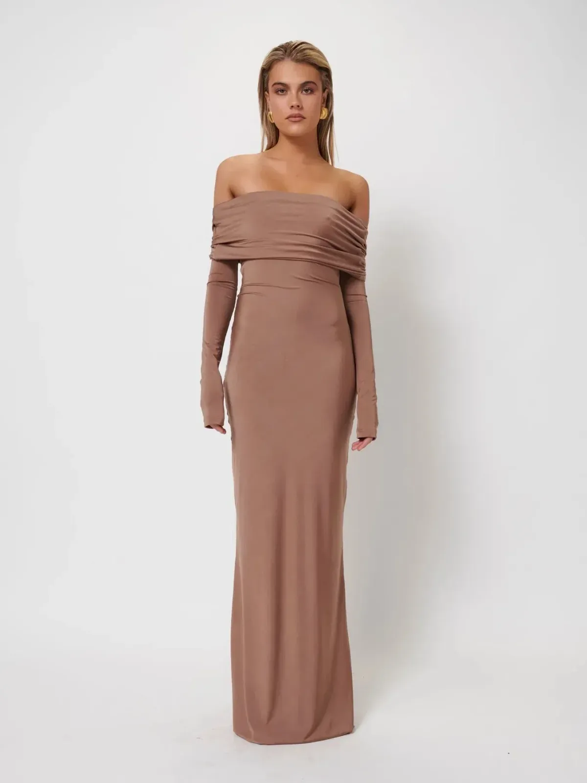 Effie Kats Gwen Gown In Coffee Size S/Au 8 - Image 4