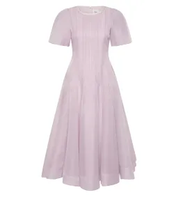 Aje Nova Pleated Midi Dress Lilac Size 10 for rent on The Volte - image 4