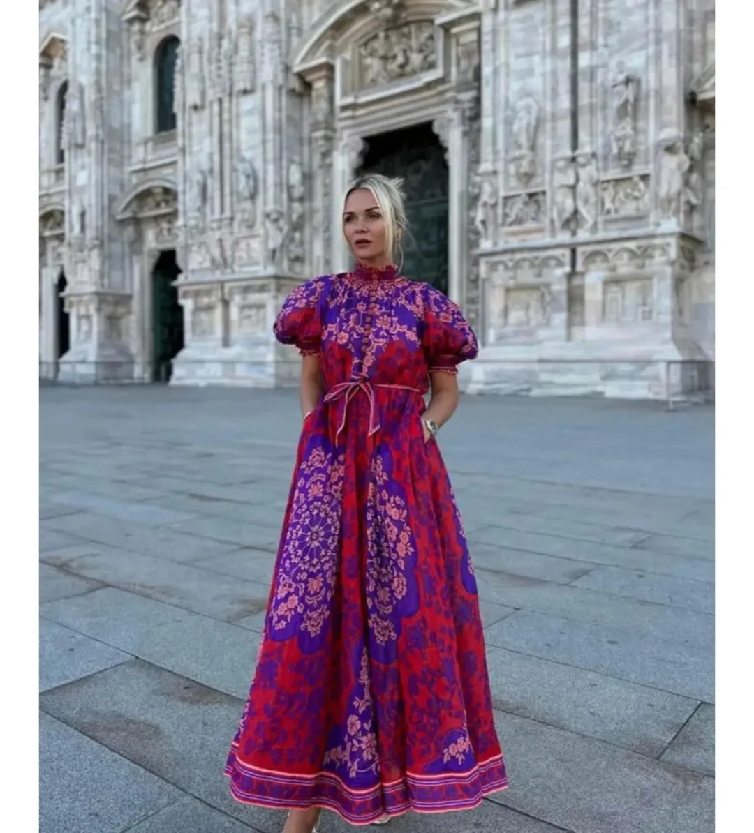 Zimmermann Raie Swing Maxi Dress Multi Floral Size 2/AU 12 for rent on The Volte - main image