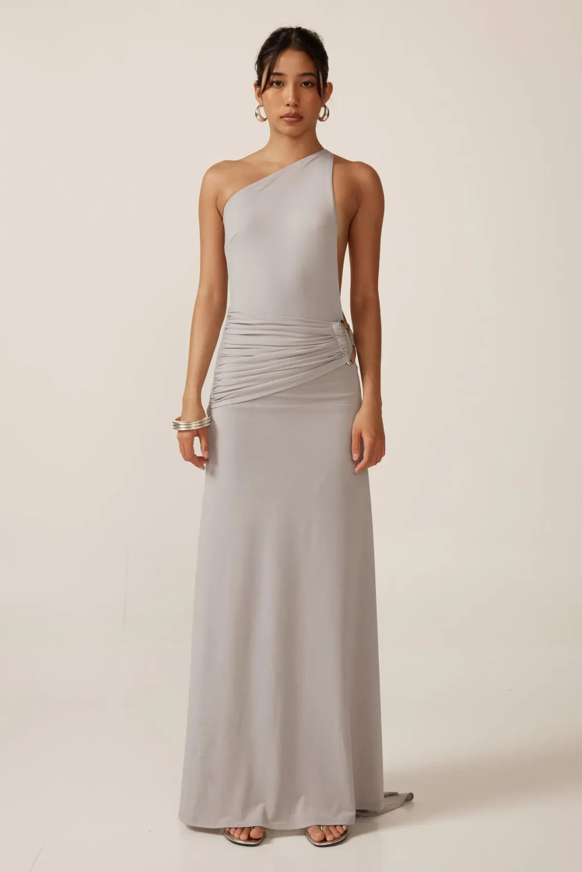 Ance Gria Gaia Gown in Silver Grey Size 8 - Image 1