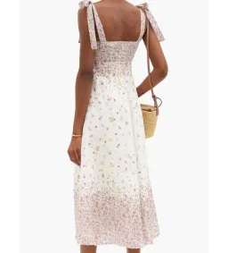 Zimmermann Linen Carnaby Tie Shoulder Midi Dress in white Size AU 6 for rent on The Volte - image 4