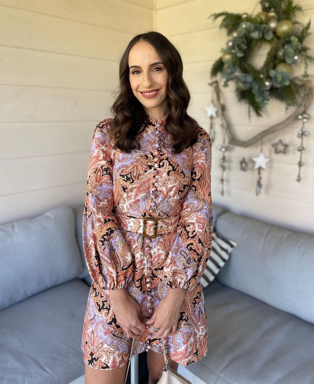 Zimmermann Botanica Chevron Mini Dress Chevron Paisley Size 6 for rent on The Volte - main image