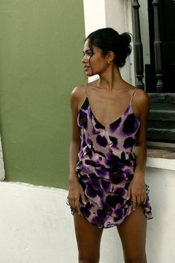 Rat & Boa Vale Dress Purple Print Size 6 for rent on The Volte - image 3