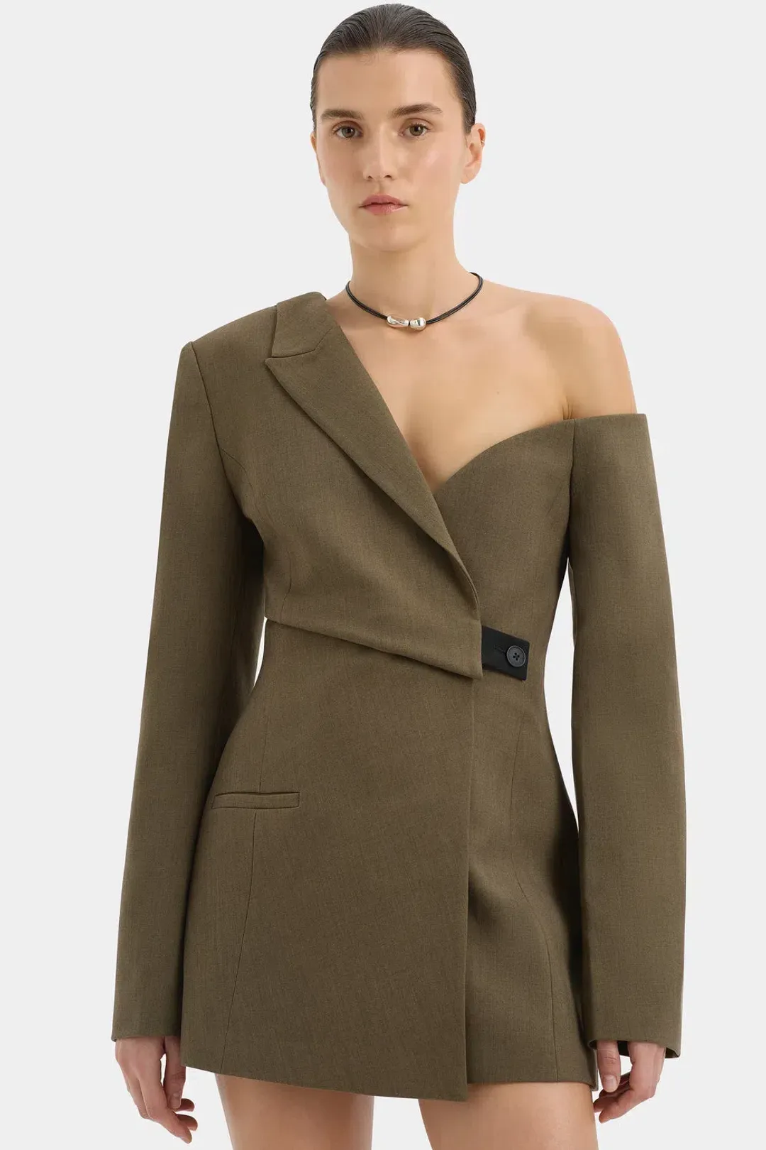 Sir The Label Sartoria Mini Dress Chocolate Marle Size 0 / AU 6 for rent on The Volte - main image
