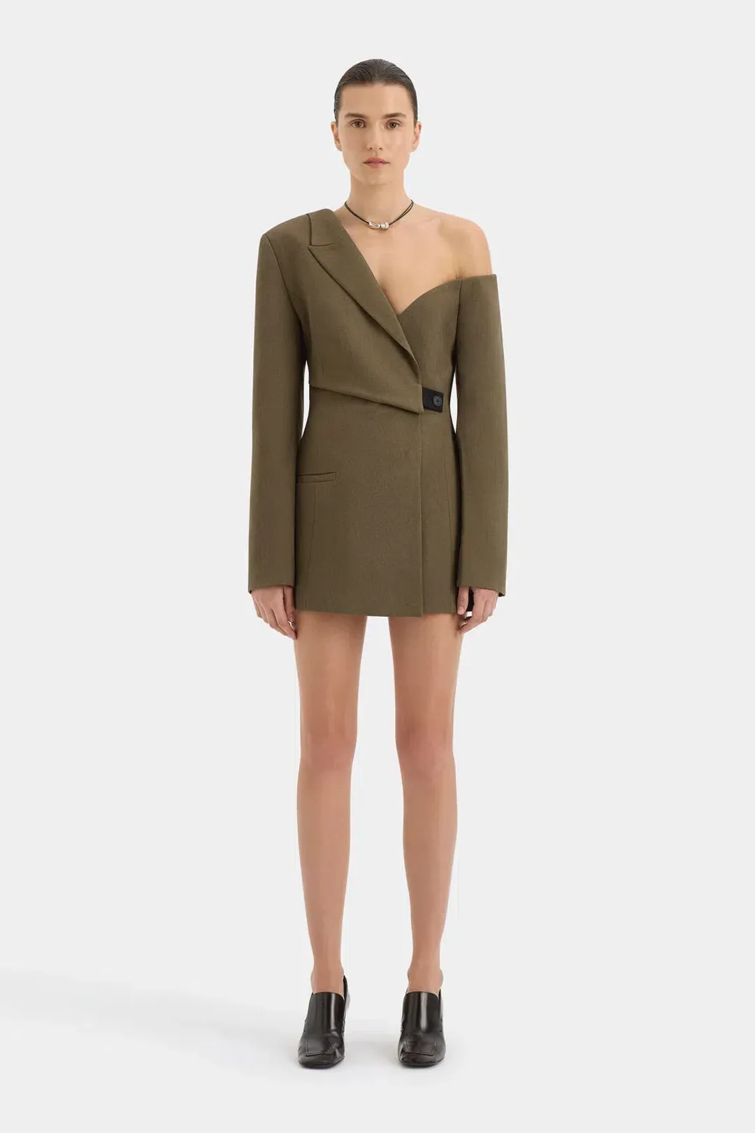 Sir The Label Sartoria Mini Dress Chocolate Marle Size 0 / AU 6 for rent on The Volte - main image