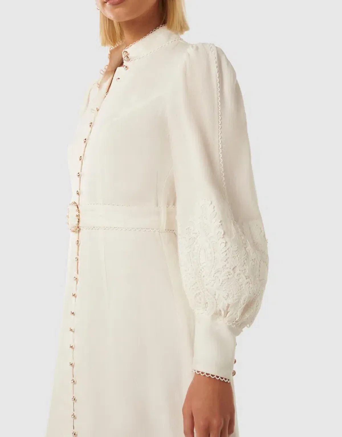 Forever New Allegra Lace Detail Dress Maxi Ivory Size AU 12 - Image 2