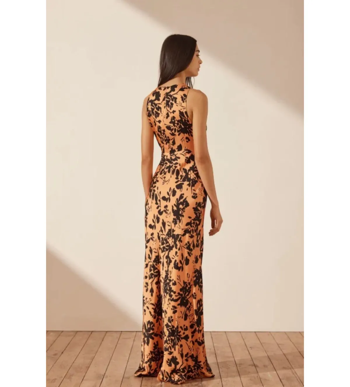 Shona Joy Solare Cut Out Front Maxi Dress in orange Size AU 8 - Image 2