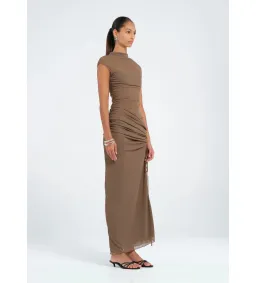 Benni Milo Maxi Dress Mushroom Size 10 for rent on The Volte - image 2