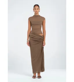 Benni Milo Maxi Dress Mushroom Size 10 for rent on The Volte - image 1