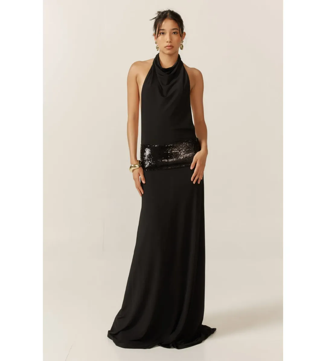 Ance Gria Adele Gown Black Size M/AU 10 for rent on The Volte - main image
