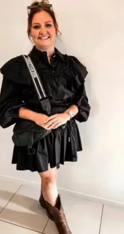 Aje Dahlia Flounce Long Sleeve Mini Dress in Black Size 12 for rent on The Volte - image 1