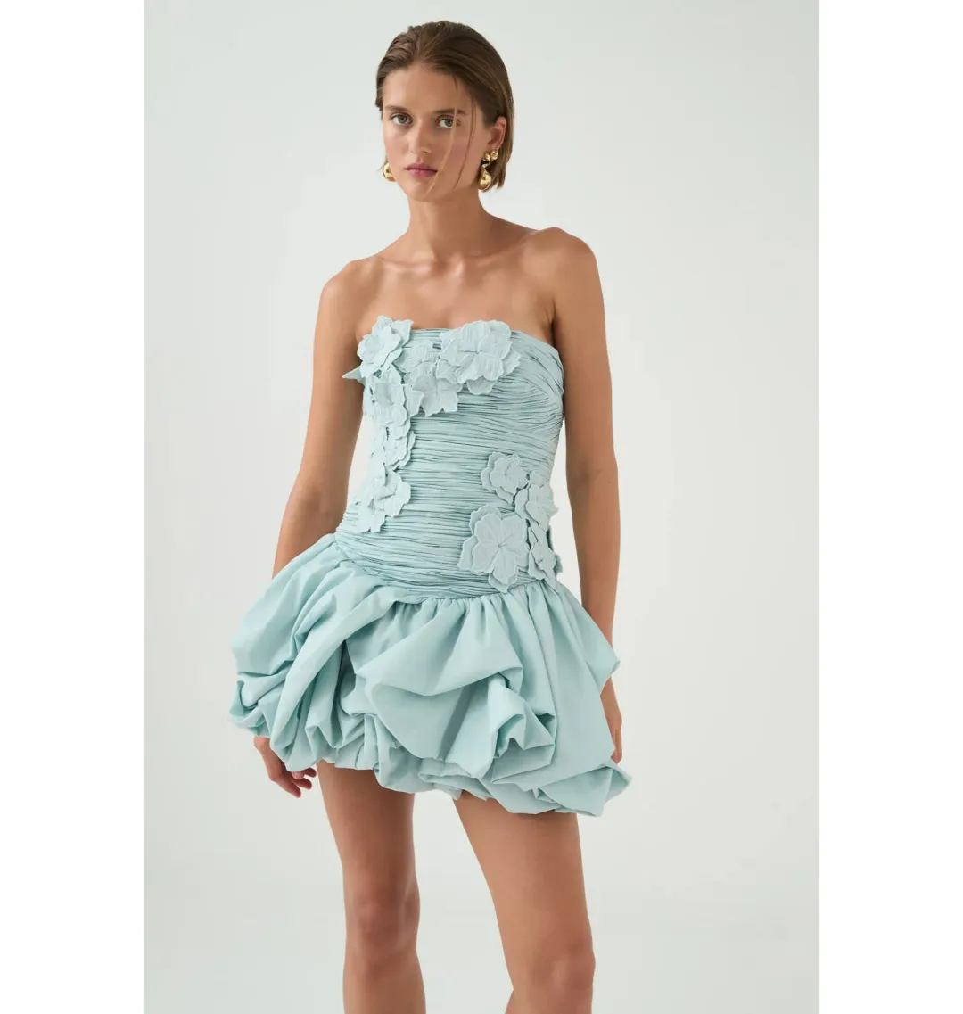 Aje Splendour Mini Dress in Silver Blue Size AU 8 for rent on The Volte - main image