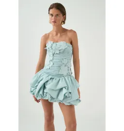 Aje Splendour Mini Dress in Silver Blue Size AU 8 for rent on The Volte - image 2