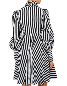 Zimmermann Zippy Cowl Short Dress Black Stripe Size 8 for rent on The Volte - image 4