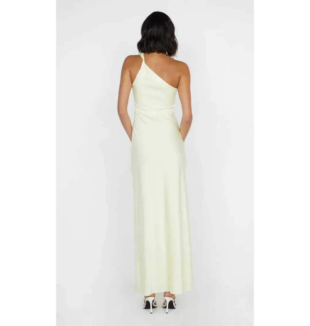 Bec & Bridge Lunetta Asym Dress in Ice Yellow Size AU 10 for rent on The Volte - main image