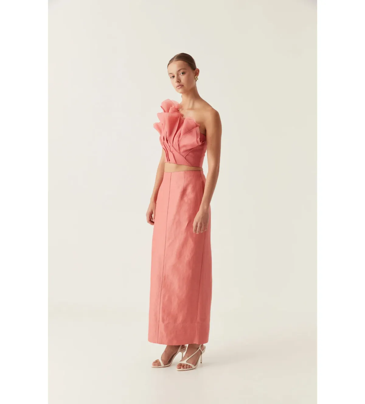 Aje Flame Crop Top And Mary Column Maxi Set Guava Pink Size 8 - Image 2