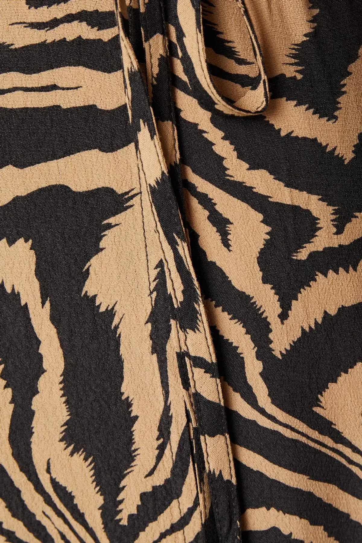 Ganni Tiger Print Midi Wrap Dress Animal Print Size AU 8 - Image 5