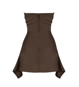 House of CB Jasmine Draped Strapless Corset Mini Dress Chocolate Size S/AU 8 for rent on The Volte - image 8