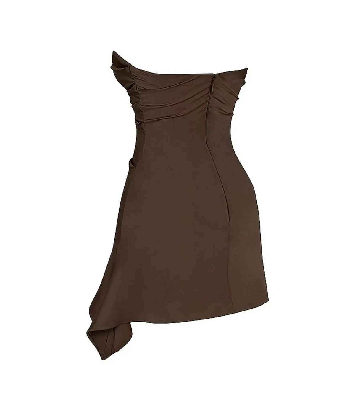 House of CB Jasmine Draped Strapless Corset Mini Dress Chocolate Size S/AU 8 - Image 7
