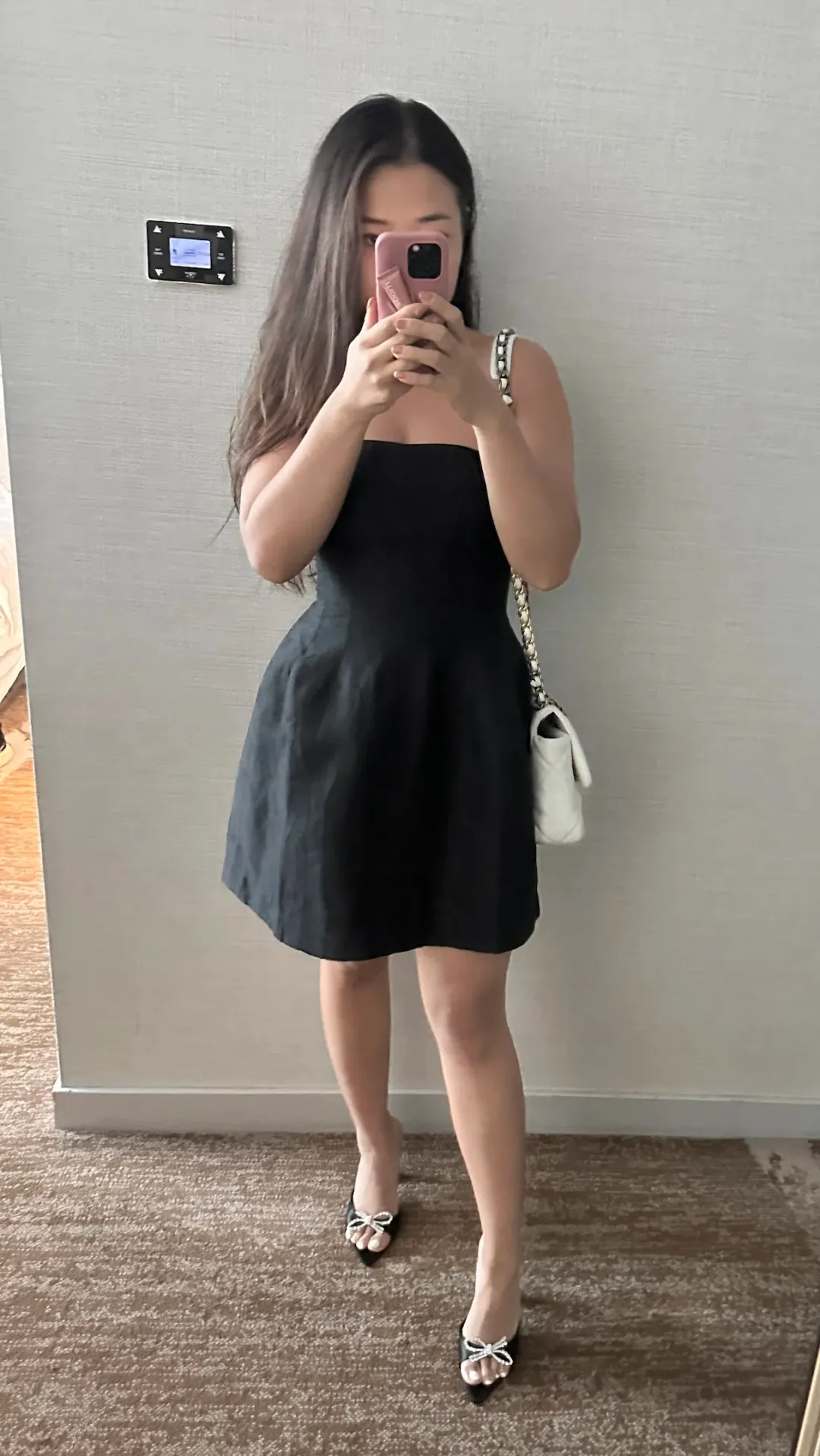 AJE Beret Strapless Mini Dress Black Size AU 8 for rent on The Volte - main image