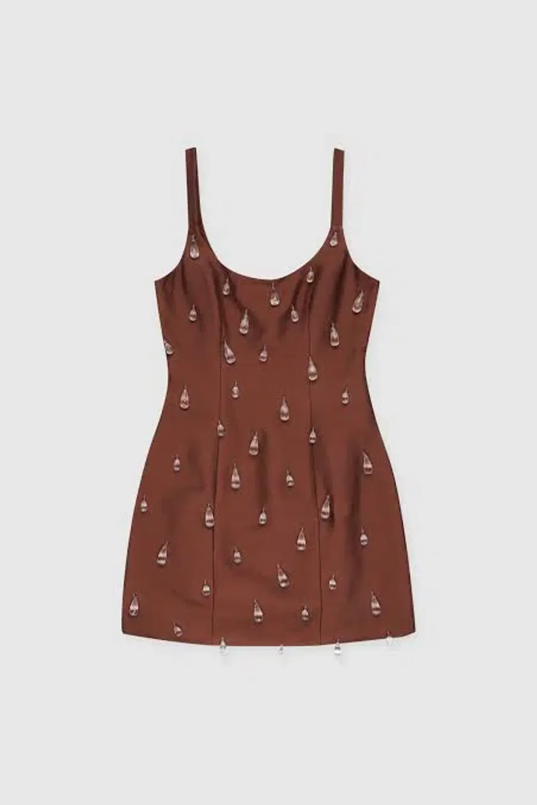 The Wolf Gang Luvia Beaded Mini Dress Chocolate Brown Size 8/S for rent on The Volte - main image