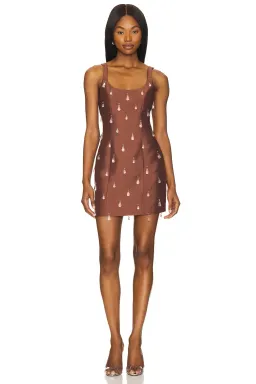The Wolf Gang Luvia Beaded Mini Dress Chocolate Brown Size 8/S for rent on The Volte - image 1