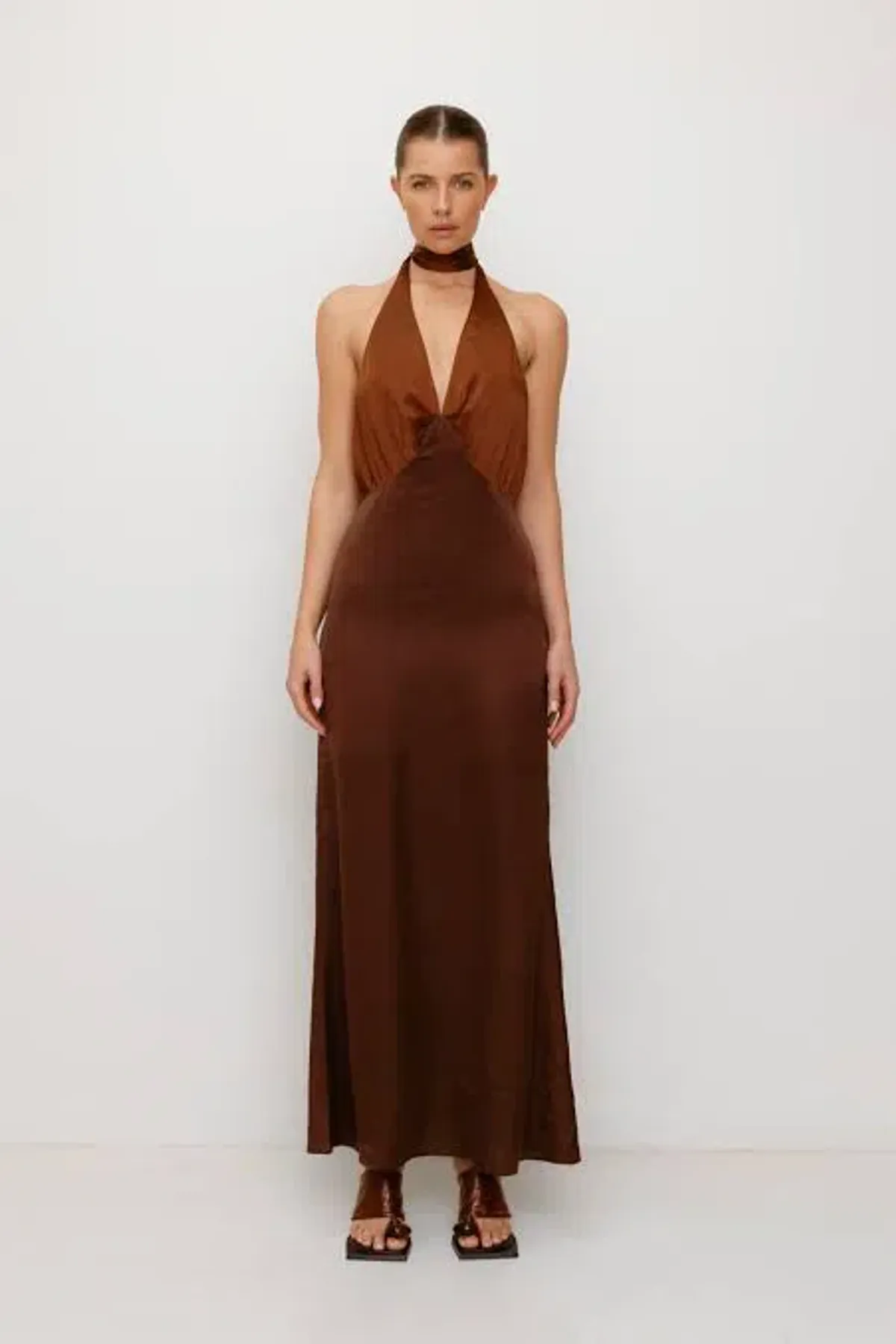The Wolf Gang Oahu Slip Dress Chocolate Brown Size 8/S - Image 1