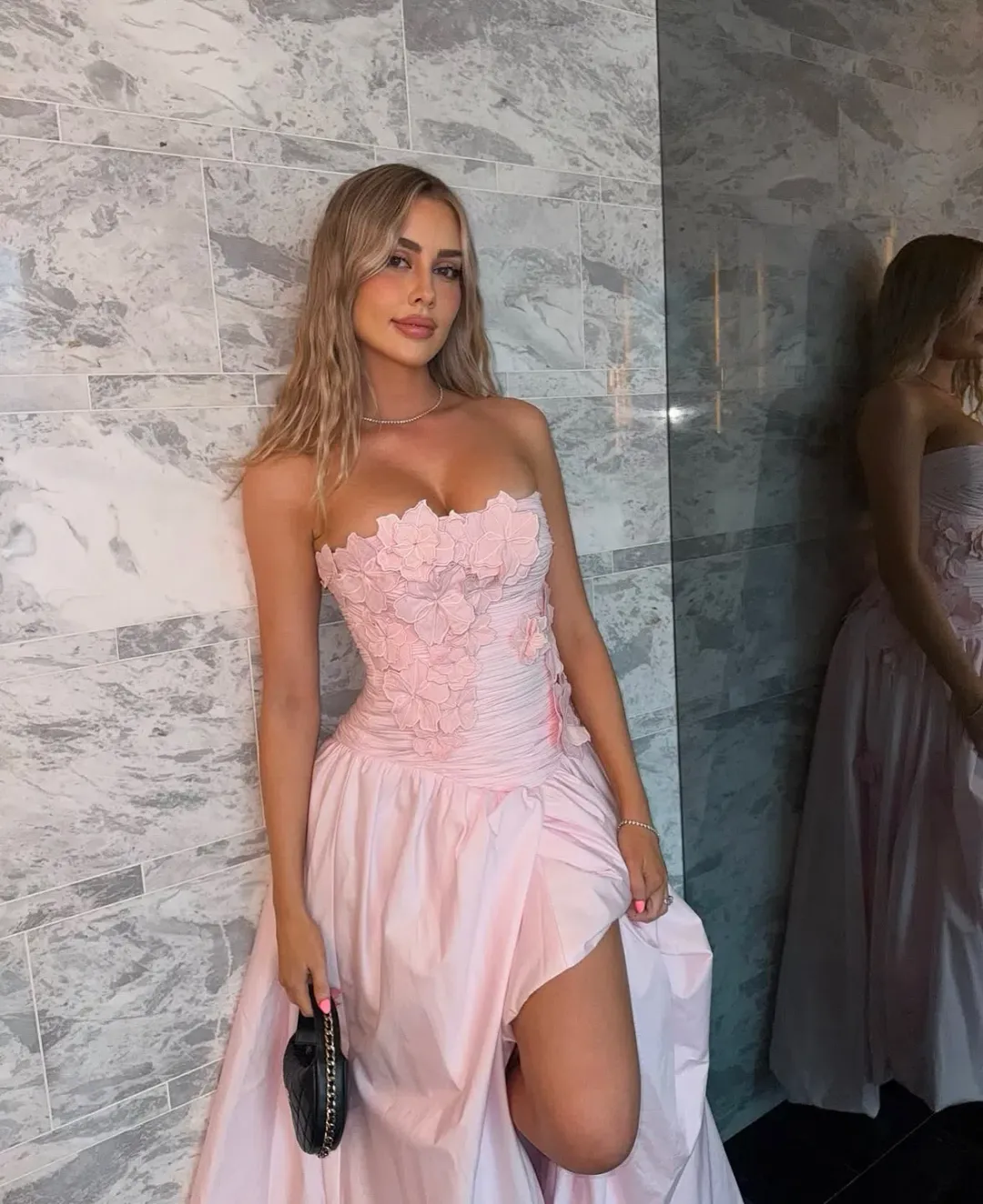 Aje Splendour Flower Gown Pastel Pink Size AU 8 for rent on The Volte - main image
