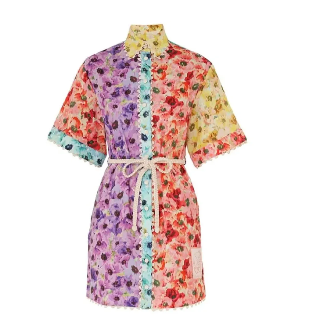 Zimmermann Lightburst Trimmed Shirtdress in Spliced Size 4 / AU 16 - Image 4