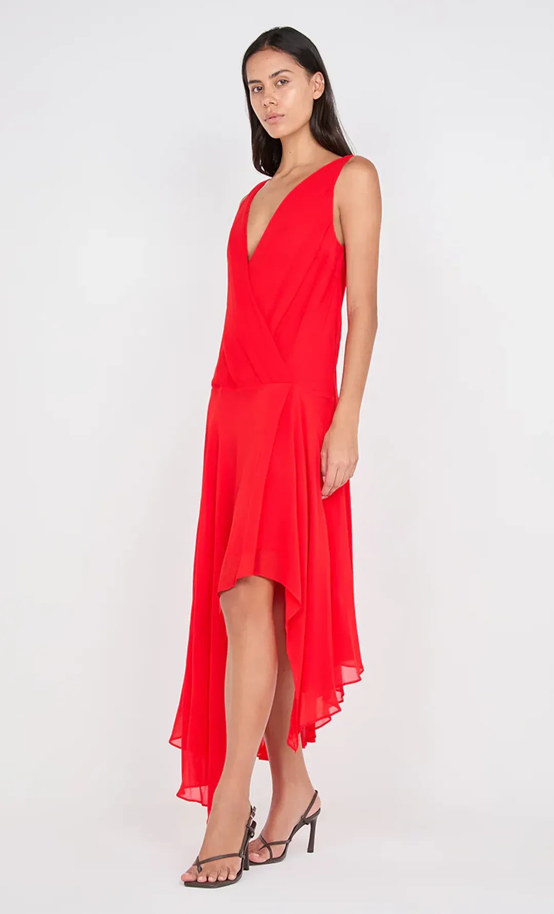 Bec & Bridge Rhone Wrap Asym Dress Chilli Size 10 for rent on The Volte - main image