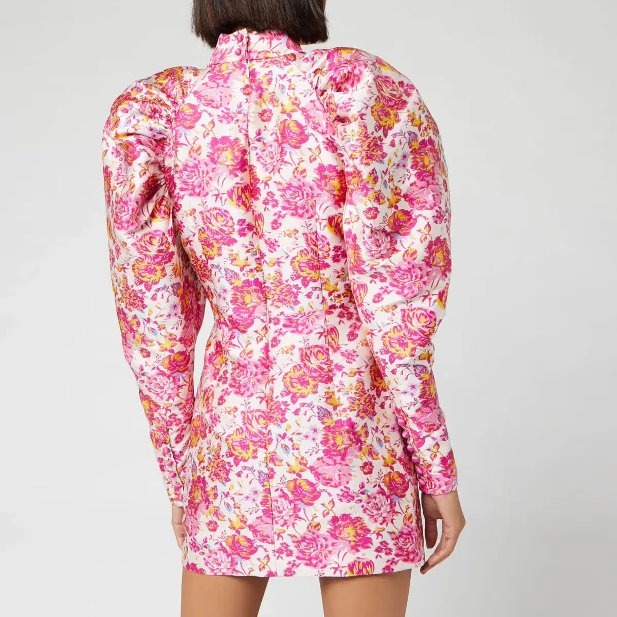 Rotate by Birger Christensen Number 1 Mini Dress Floral Raspberry Rose Size 10 - Image 2