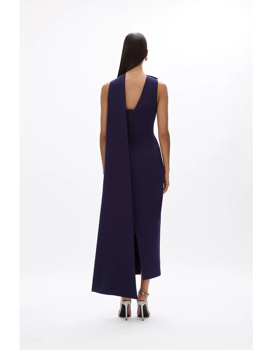 Rachel Gilbert Clara Midi Dress Dark Indigo Dark Purple Size 1 / Size AU 8 for rent on The Volte - main image