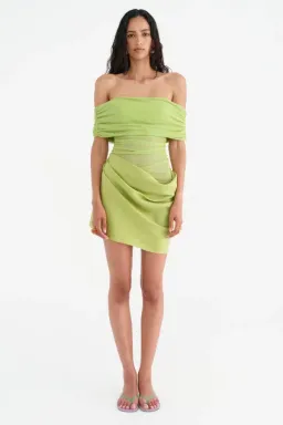 Nico Off Shoulder Apple Mini Dress Size M / Size AU 10 for rent on The Volte - image 1