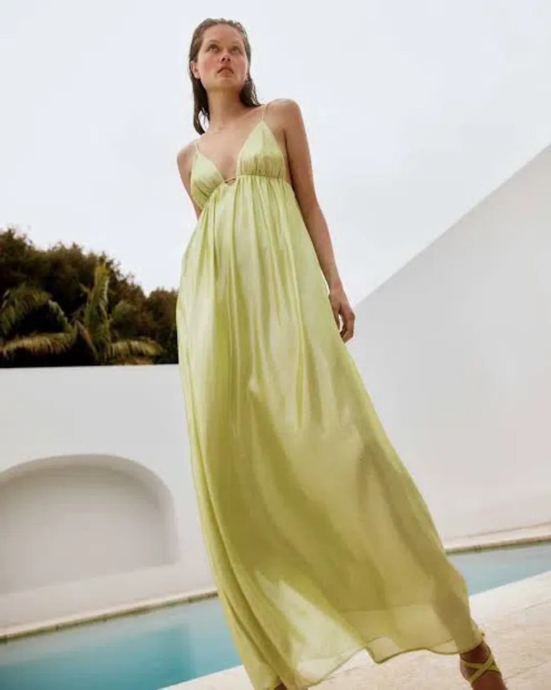 Manning Cartell Neon Heart Maxi Dress Lime Green Size 10 for rent on The Volte - main image